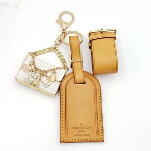Authentic Louis Vuitton Luggage tag with Unbranded Keycharm